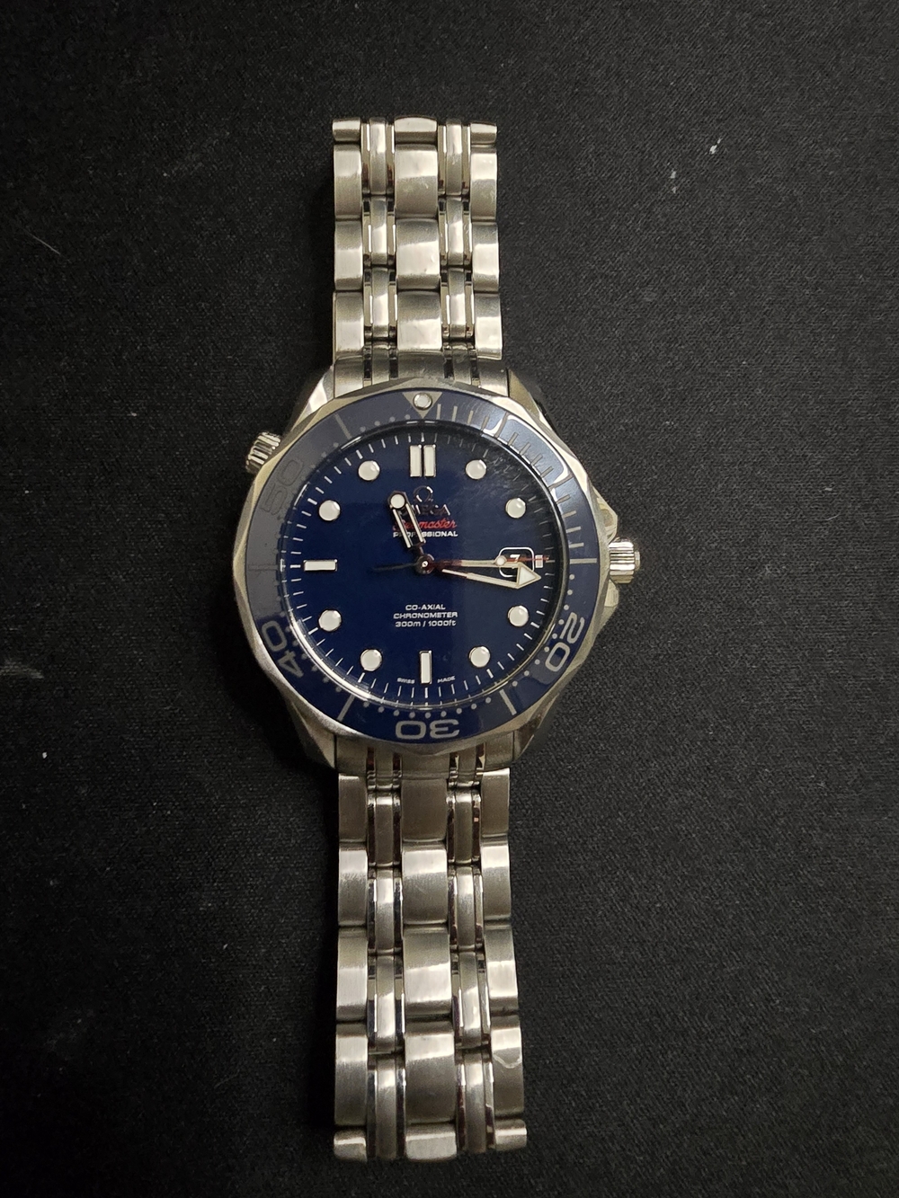 Omega Seamaster Stainless Steel Bracelet Watch - Blue Dial - Picture 2 of 11